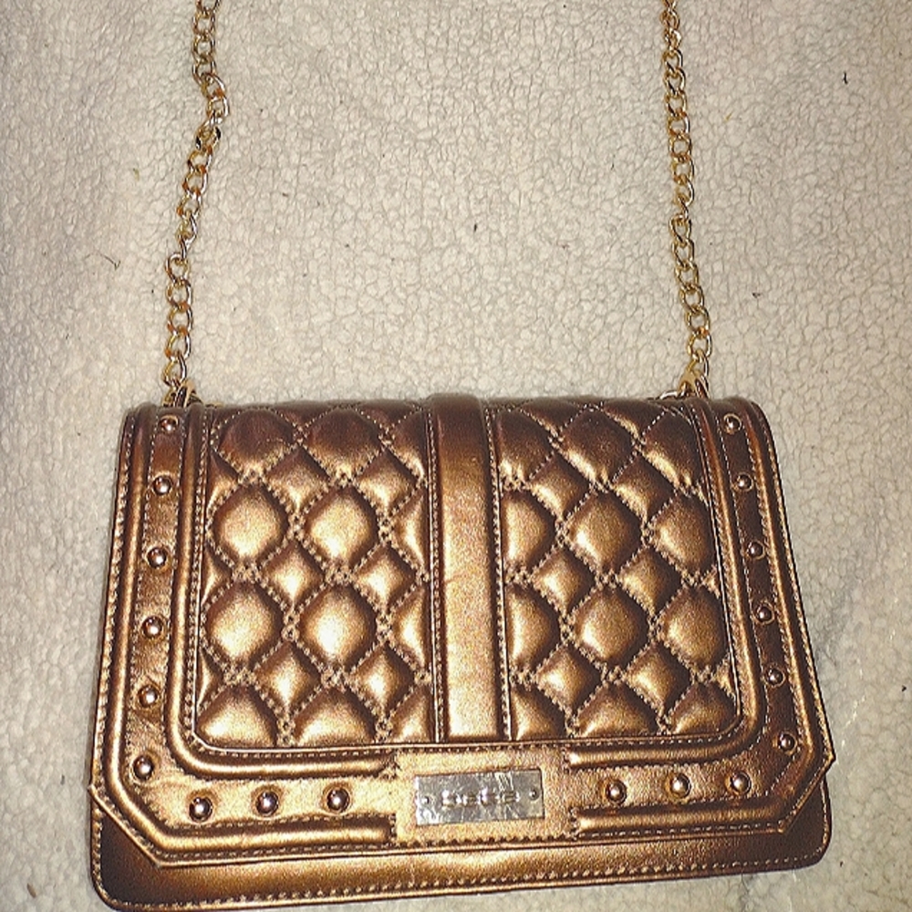 BEBE chain strap purse in copper